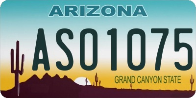 AZ license plate ASO1075