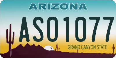 AZ license plate ASO1077