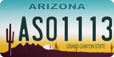 AZ license plate ASO1113
