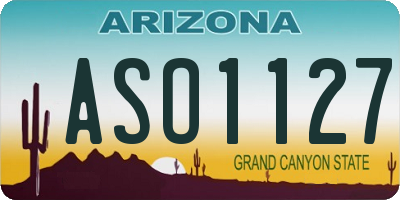 AZ license plate ASO1127