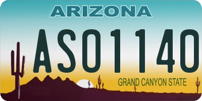 AZ license plate ASO1140
