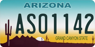 AZ license plate ASO1142