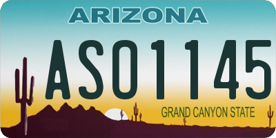 AZ license plate ASO1145