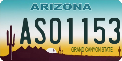 AZ license plate ASO1153
