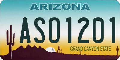 AZ license plate ASO1201