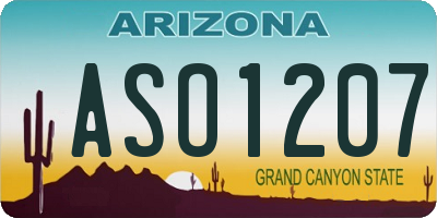 AZ license plate ASO1207