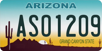 AZ license plate ASO1209