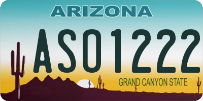 AZ license plate ASO1222
