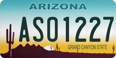 AZ license plate ASO1227