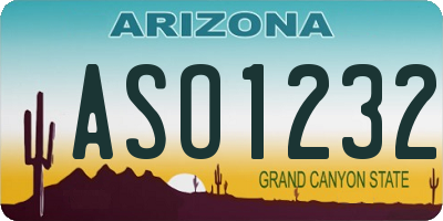 AZ license plate ASO1232