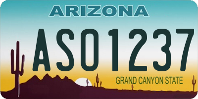 AZ license plate ASO1237