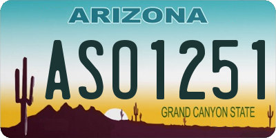 AZ license plate ASO1251