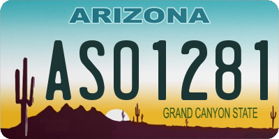 AZ license plate ASO1281