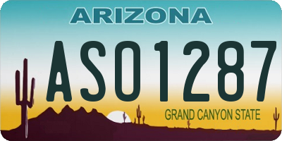 AZ license plate ASO1287