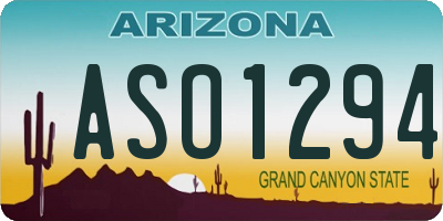 AZ license plate ASO1294