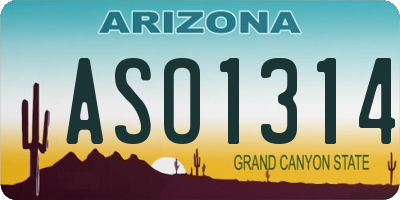 AZ license plate ASO1314