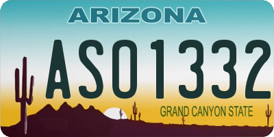 AZ license plate ASO1332