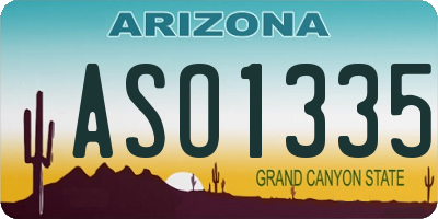 AZ license plate ASO1335