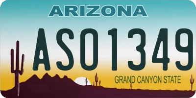 AZ license plate ASO1349