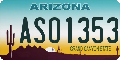 AZ license plate ASO1353
