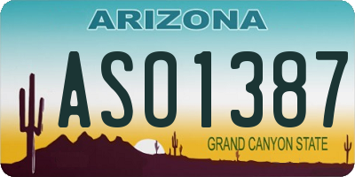 AZ license plate ASO1387