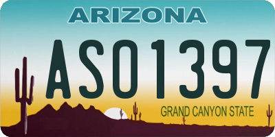 AZ license plate ASO1397