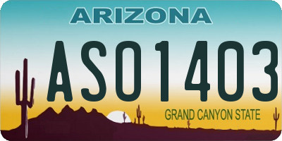 AZ license plate ASO1403