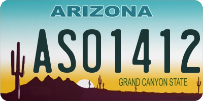AZ license plate ASO1412