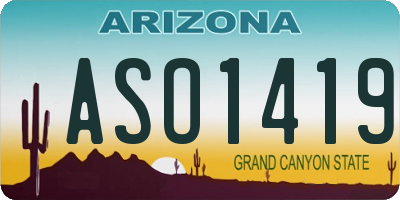 AZ license plate ASO1419