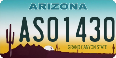 AZ license plate ASO1430