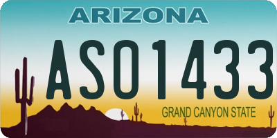 AZ license plate ASO1433