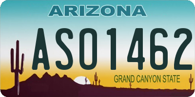AZ license plate ASO1462