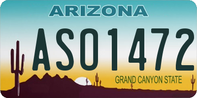 AZ license plate ASO1472