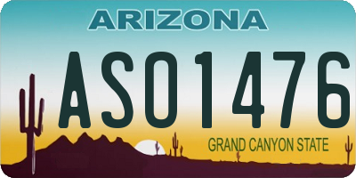 AZ license plate ASO1476