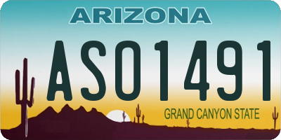 AZ license plate ASO1491