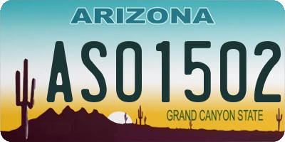AZ license plate ASO1502