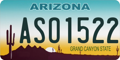 AZ license plate ASO1522