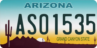 AZ license plate ASO1535