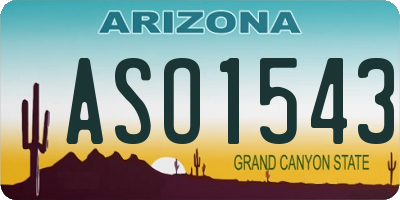 AZ license plate ASO1543