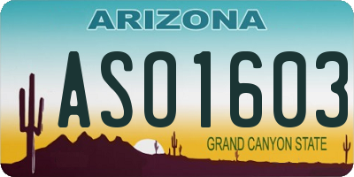 AZ license plate ASO1603