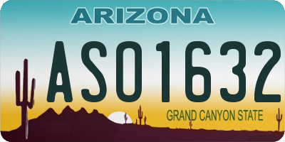 AZ license plate ASO1632