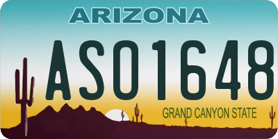 AZ license plate ASO1648