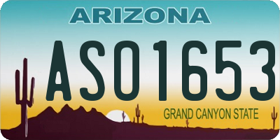 AZ license plate ASO1653