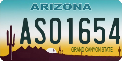 AZ license plate ASO1654