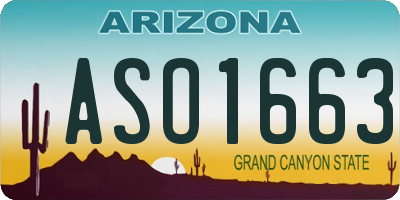 AZ license plate ASO1663