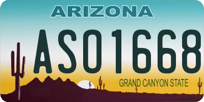 AZ license plate ASO1668