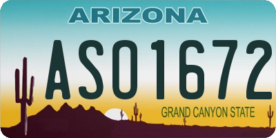 AZ license plate ASO1672
