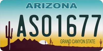 AZ license plate ASO1677