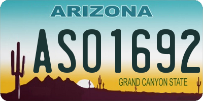 AZ license plate ASO1692