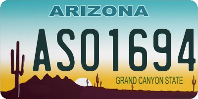 AZ license plate ASO1694